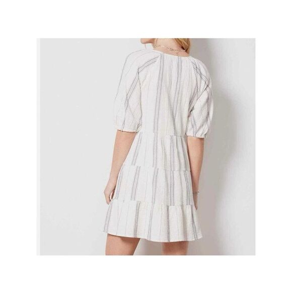 Evereve Alexia Cotton Gauze Tiered Minidress Pockets Size Small - Picture 2 of 13
